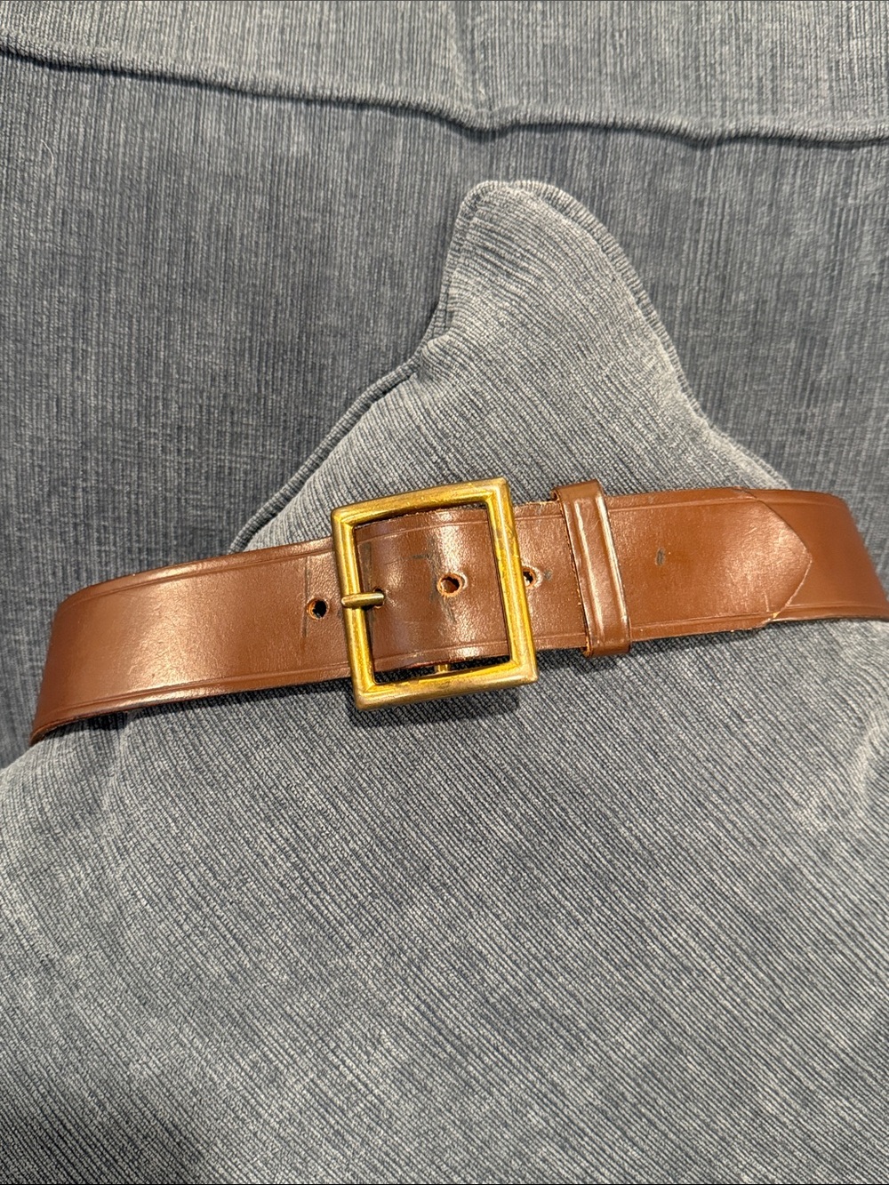 Tepee Town Brown Leather Belt Made in New York Size 32 S